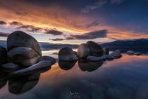 Lucked out with an incredibly peaceful sunset shot from Sand Harbor State Park Nevada  bloveimages