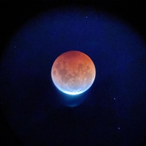 Lunar Eclipse  shot on my Celestron  Newtonian reflector on iPhone