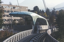 Lwenhaus Hungerburgbahn funicular railway station in Innsbruck Austria 