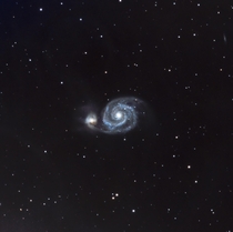 M-The Whirlpool Galaxy -  million light years away from Earth -  hours of exposure 