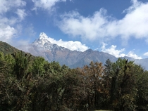 Machhapuchhre mountain in Annapurna Nepal OC 