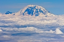 Majestic Mount Rainier  View from above the clouds 