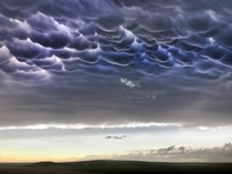Mammatus clouds in Brockway Montana last evening