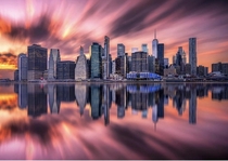 Manhattan NYC  minute exposure at sunset by John Weatherby