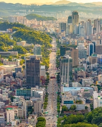 Many hills and mountains across Gangnam District Seoul South Korea 