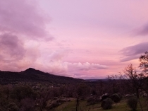 Mariposa Ca mid storm at sunset OC 
