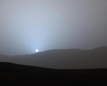 Mars rover Curiosity captured this image of a Red Planet sunset on April  