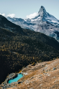 Matterhorn and Moosjisee in Switzerland 