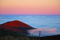 Mauna Kea Hawaii at sunset 