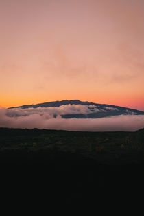 Mauna Kea sunset seen from Mauna Loa x