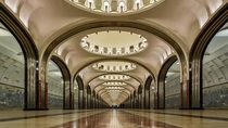 Mayakovskaya Metro Station Moscow - designed by Alexei Dushkin opened 
