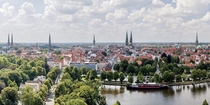 Medieval skyline Lbeck Germany