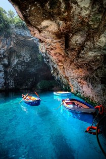 Melissani Lake Dragarati Cave in Kefalonia Greece