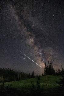 Meteor over Mount Rainier National Park WA 