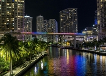 Miami River Lights Miami FL USA