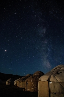 Milky Way and Mars Song Kol Lake Kyrgyzstan