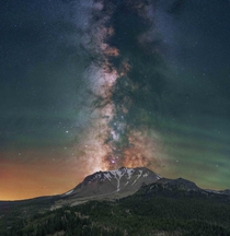 Milky Way Erupting out of an Active Volcano - Northern California USA 