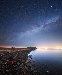 Milky Way over Feggeklit cliff Denmark  astrorms