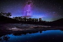 Milky Way over lake