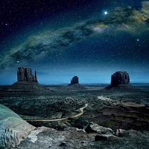 Milky way over Monument Valley Arizona USA