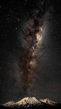 Milky Way over Mount Ruapehu in New Zealand from a couple months ago 