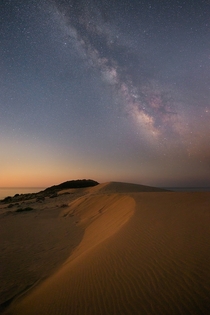 Milky Way over sand dunes 