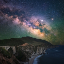 Milky Way over the Big Sur coastline in California