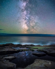 Milky Way over the coast of Maine in Acadia National Park 