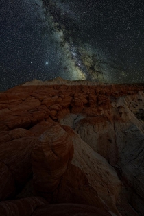 Milky Way over Toadstool Hoodoos Utah USA  OC   X   IG thelightexplorer