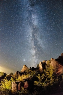 Milky Way over Vedauwoo Wilderness in Wyoming USA  OC