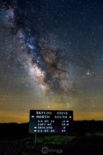 Milky Way quite literally over Skyline Drive - Shenandoah National Park VA 