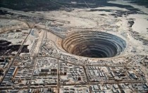 Mir mine - open pit diamond mine in eastern Siberia 