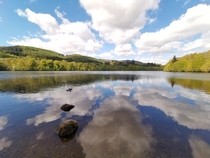 Mirror image Lake faskally Pitlochry Scotland OC x