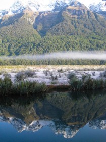 Mirror Lake at Milford Sound New Zealand 