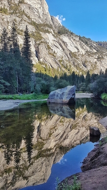 Mirror Lake in Yosemite There was almost nobody there The peace and quietness was surreal OC 