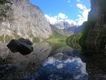 Mirror Lake -Lake Obersee Berchtesgaden National Park Bavaria Germany 