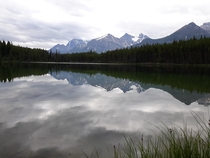 Mirror-like Lake in Alberta Canada OC 