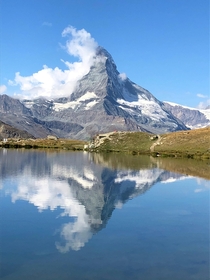 Mirror-Mirror The Matterhorn is beautiful reflected in the Stellisee Zermatt Switzerland 