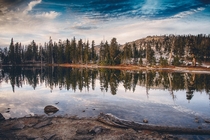 Mirror Reflection in Lake in the Sierras 