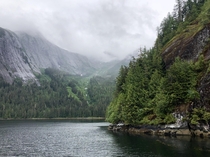 Misty Fjords National Monument earning its name in Rudyerd Bay Alaska 