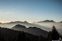 Misty Landscape near Bergamo Italy 