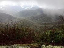 Misty mountain pic from my recent section hike of the Appalachian Trail North Carolina 
