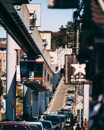 Monorail in Kanagawa prefecture Yokohama city Japan