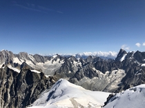 Mont Blanc Region - View of the European Alps from the France and Italy border 