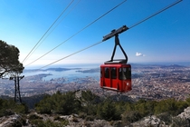 Mont Faron cable car above Toulon in France