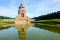 Monument to the Battle of the Nations in Leipzig Germany commemorates the th anniversary of the  Battle of Leipzig and the defeat of Napoleons French army