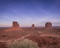 Monument Valley UT shortly after sunset 
