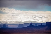 Monument Valley Utah - I took this photo from  miles away while standing at Muley Point with a mm lens 