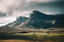 Moody mountains on the Isle of Skye Scotland 