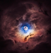 Moon between the clouds px x px